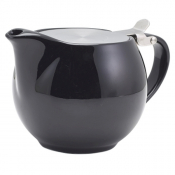 Porcelain Black Teapot with St/ St Lid & Infuser 50cl/ 17.6oz