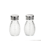 Beehive Collection Salt & Pepper Shakers Glass with Stainless Steel Tops 60ml