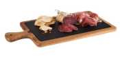 Acacia Wood Serving Board with Slate Tray insert 41 x 20cm