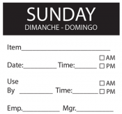 Day Label Sunday 50mm x500