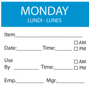 Day Label Monday 50mm x500