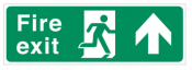 Fire Exit (Arrow Up) Rigid Sign, 150x450mm.