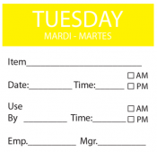 Day Label Tuesday 50mm x500