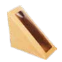 Sandwich Wedge with Window Large Kraft x500