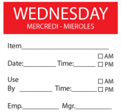Day Label Wednesday 50mm x500