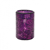 Crackle Blue & Purple Glass Cylinder Lamp 8 x 11.4cm (3 1/8 x 4 1/2inch)
