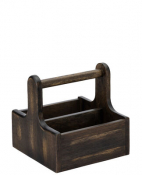 Small Black Wooden Table Caddy