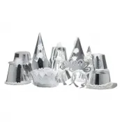 Premier Silver Adult Party Hats x50