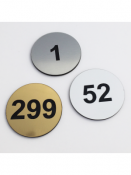 Table Number Gold Circle Self Adhesive