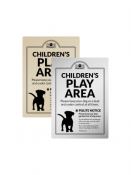 A4 Gold Childrens Play Area/ Dog On Lead, Rigid Sign.