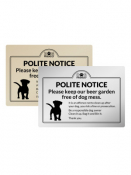 A4 Silver Keep Our Beer Garden Free Of Dog Mess, Rigid Sign.