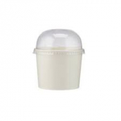 Dome Lid for Ice Cream Cup rPET (for 16oz cup) Clear x1000