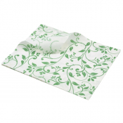 Greaseproof Paper Green Floral Print 25 x 20cm
