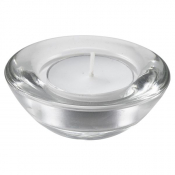 Glass Round Tealight Holder 75mm Dia