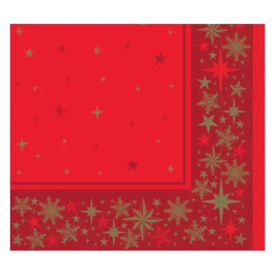 Christmas Napkin Merry & Bright Red 40cm 3ply x600
